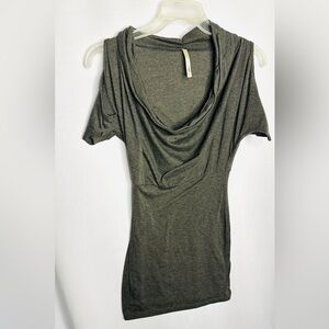 Fury Grey Shoulderless Top Miniskirt